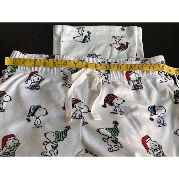 Peanuts Christmas SNOOPY Winter FLEECE Lounge Pajama PJ Pants Women’s Sz S NEW - Picture 9 of 11